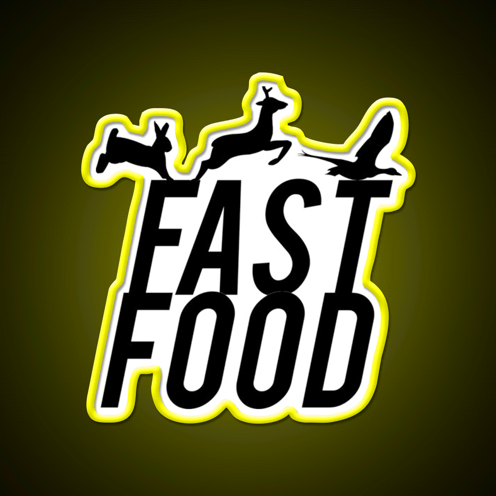 Fast Food Deer Hunter Venison Fast Food Led Neon Sign For Burger Place Rgb Color