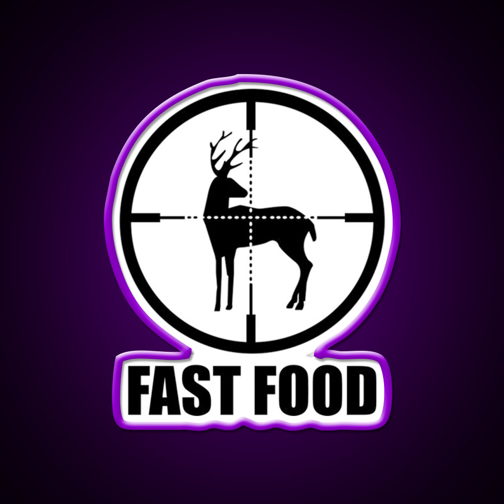 Fast Food Deer Hunting Fast Food Led Neon Sign For Burger Place Rgb Color