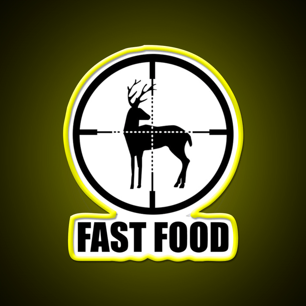 Fast Food Deer Hunting Fast Food Led Neon Sign For Burger Place Rgb Color