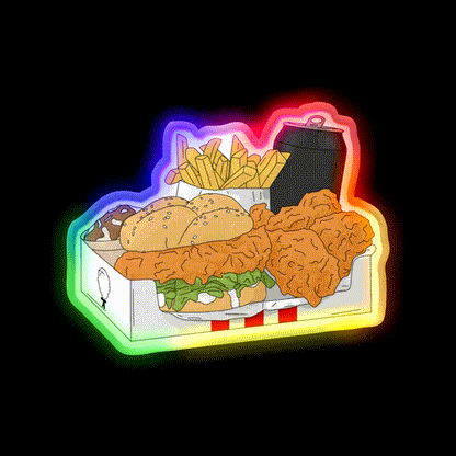 Fast Food Design Fast Food Led Neon Sign For Burger Place Wall Art Rgb Color