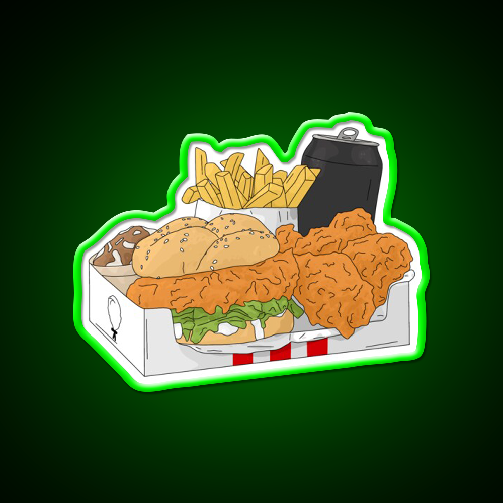 Fast Food Design Fast Food Led Neon Sign For Burger Place Wall Art Rgb Color