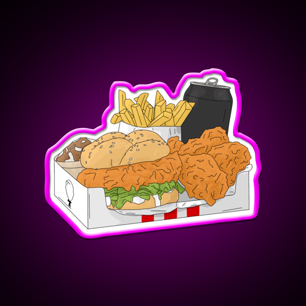 Fast Food Design Fast Food Led Neon Sign For Burger Place Wall Art Rgb Color