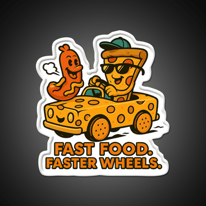 Fast Food Faster Wheels Fast Food Led Neon Sign For Burger Place Rgb Color - Shineneon