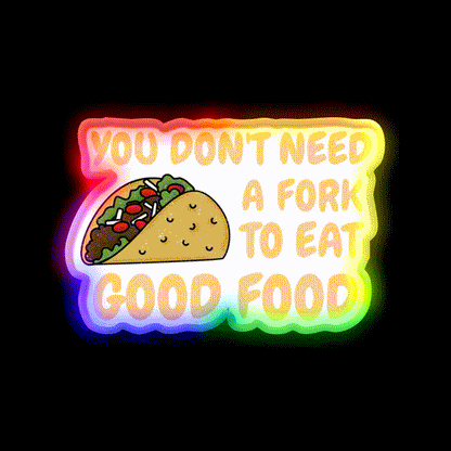 Fast Food Good Food Funny Quote Fast Food Led Neon Sign For Burger Place Rgb Color - LED neon sign close-up detail