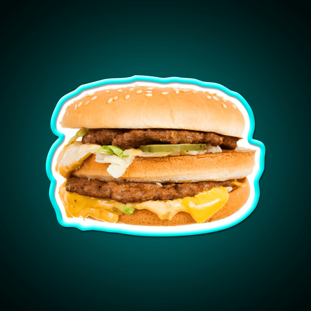 Fast Food Hamburger With The Toppings Led Neon Sign For Burger Place Rgb Color - Shineneon