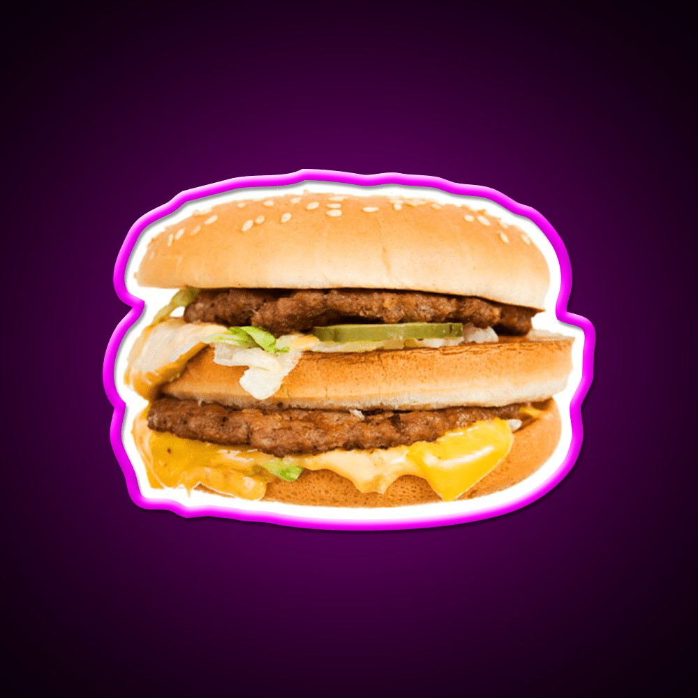 Fast Food Hamburger With The Toppings Led Neon Sign For Burger Place Rgb Color - Shineneon