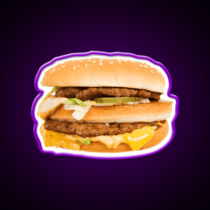 Fast Food Hamburger With The Toppings Led Neon Sign For Burger Place Rgb Color - Shineneon