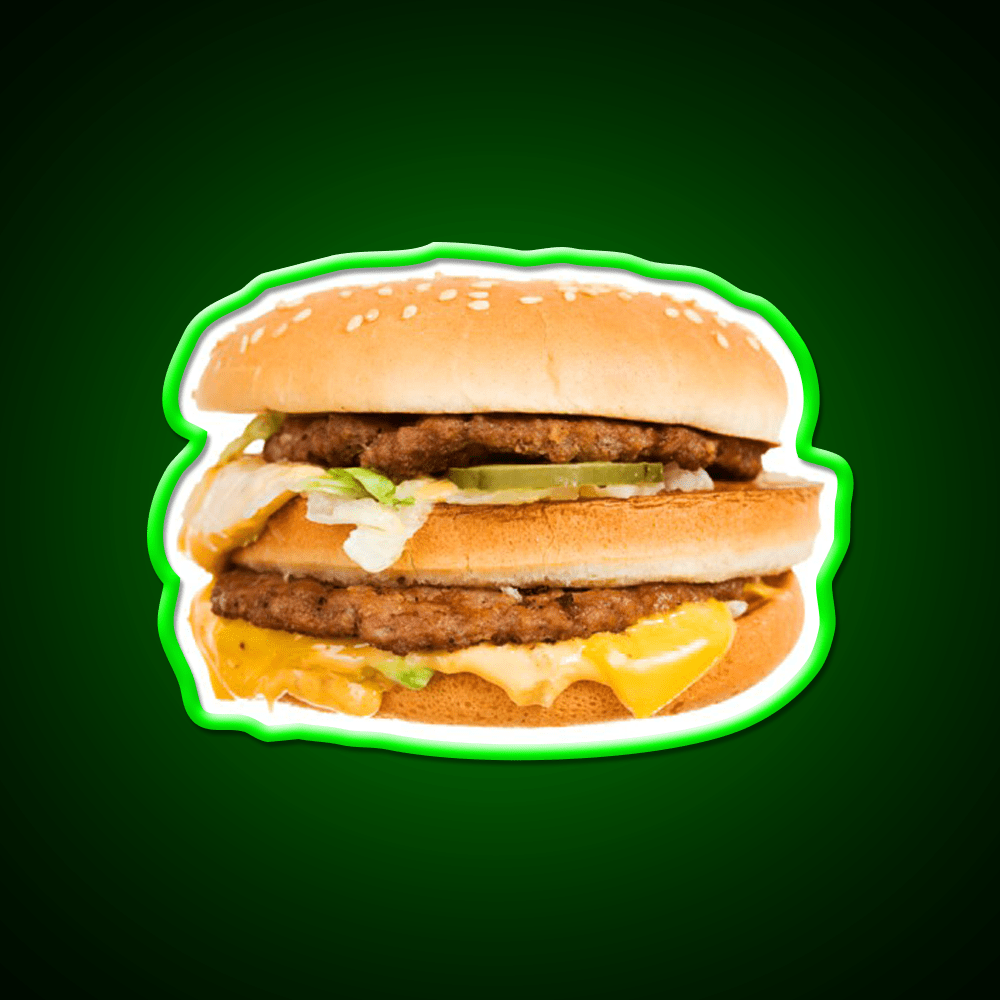 Fast Food Hamburger With The Toppings Led Neon Sign For Burger Place Rgb Color - Shineneon