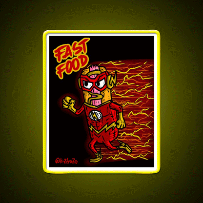 Fast Food Hot Dog Flash Fast Food Led Neon Sign For Burger Place Rgb Color - Custom LED neon sign front view