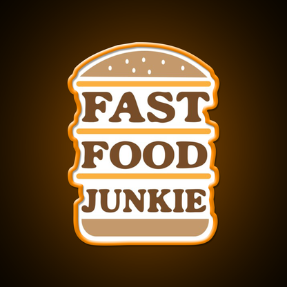Fast Food Junkie Fast Food Led Neon Sign For Burger Place Rgb Color