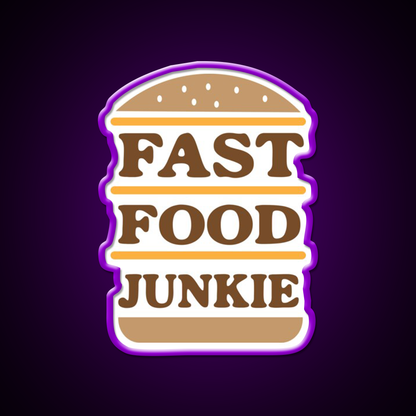 Fast Food Junkie Fast Food Led Neon Sign For Burger Place Rgb Color