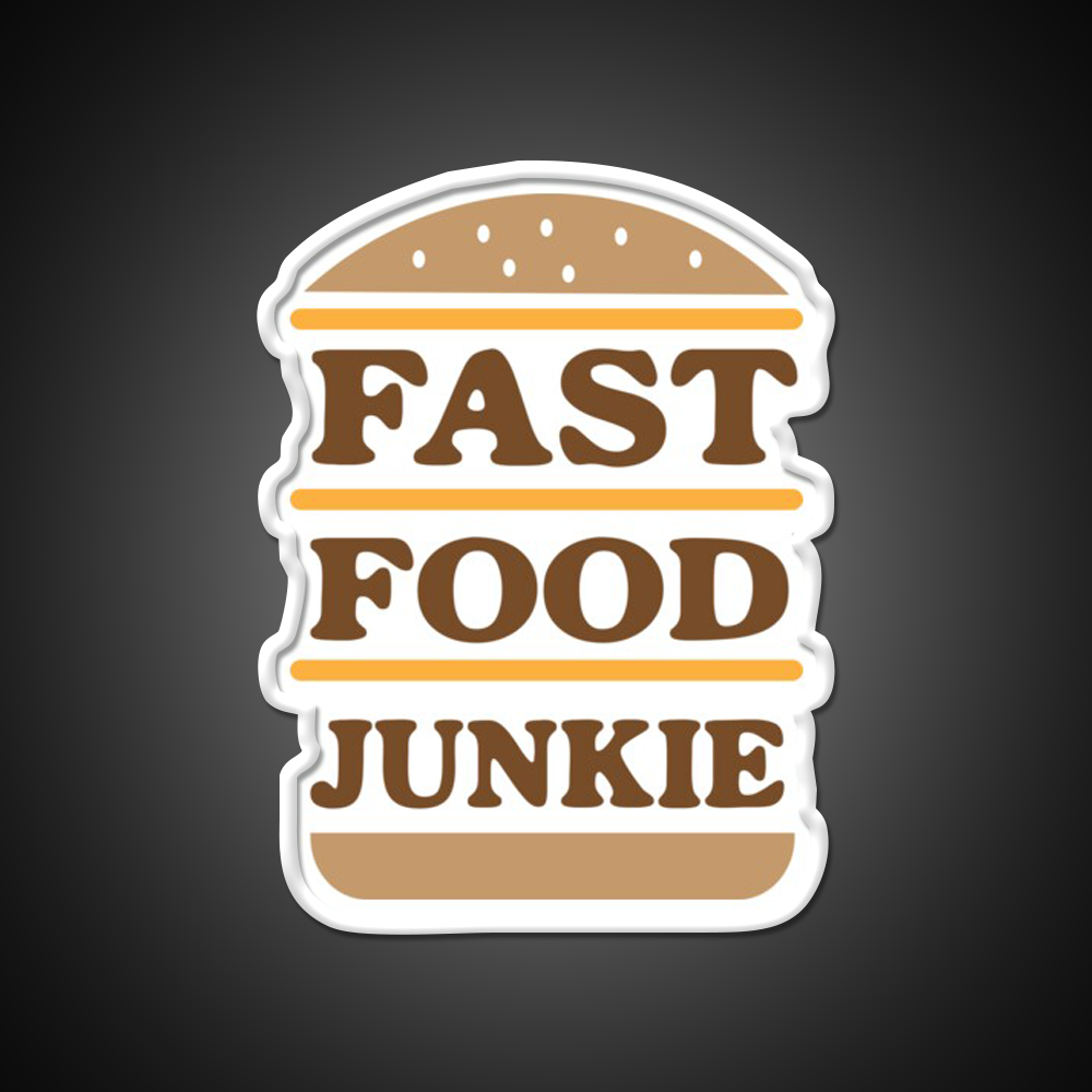 Fast Food Junkie Fast Food Led Neon Sign For Burger Place Rgb Color