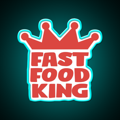 Fast Food King Fast Food Led Neon Sign For Burger Place Rgb Color