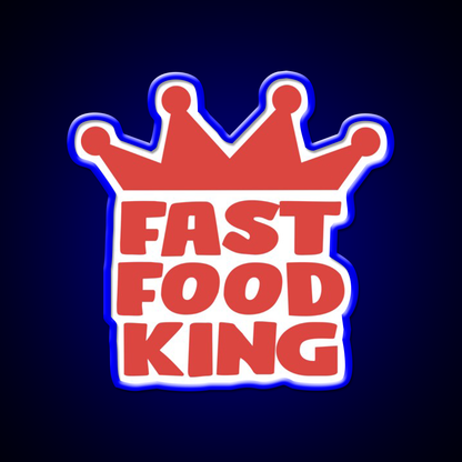 Fast Food King Fast Food Led Neon Sign For Burger Place Rgb Color