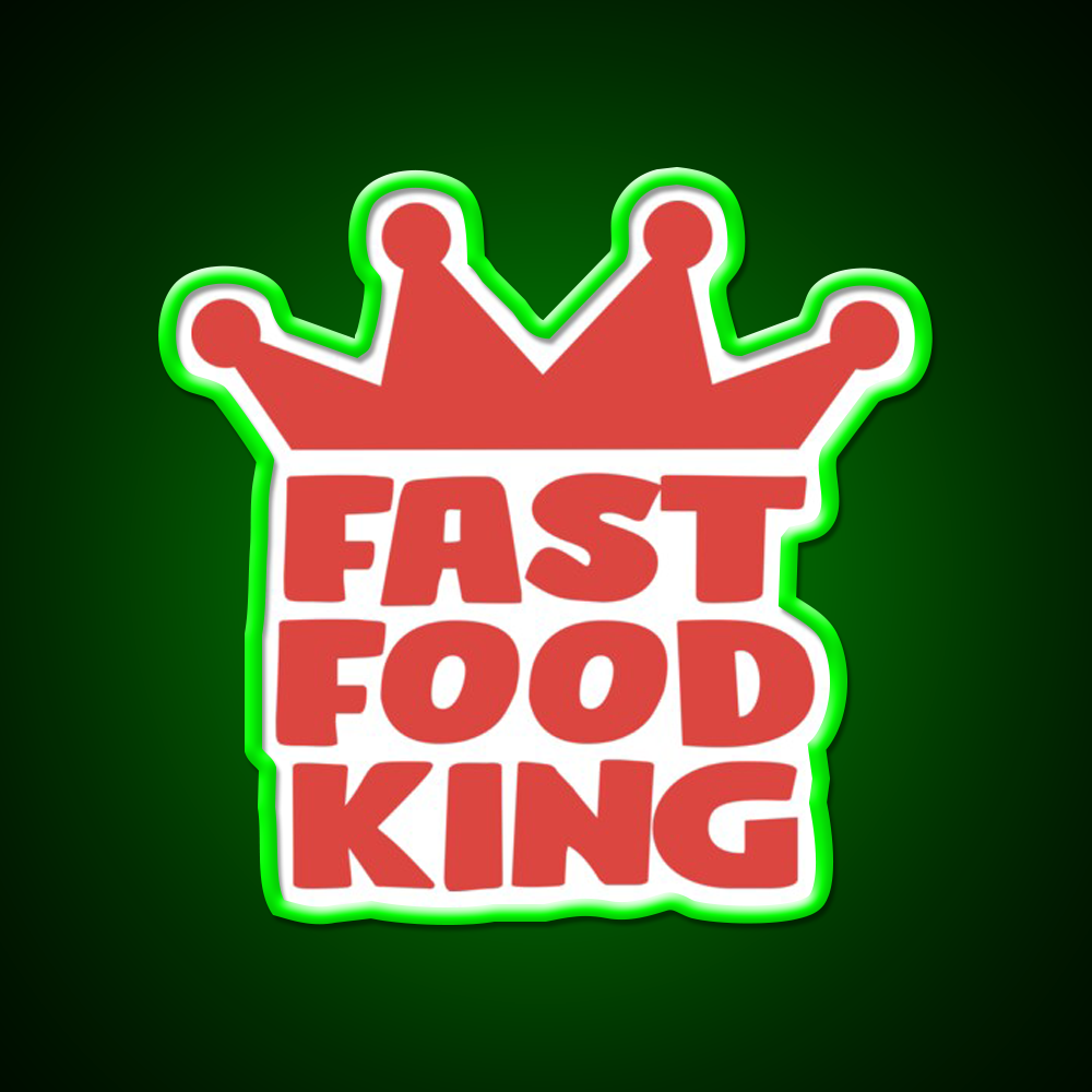 Fast Food King Fast Food Led Neon Sign For Burger Place Rgb Color