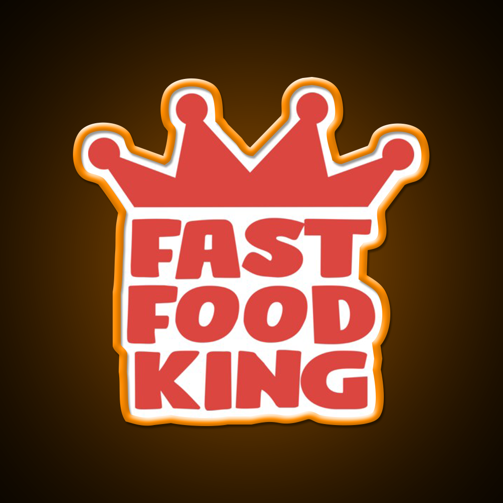 Fast Food King Fast Food Led Neon Sign For Burger Place Rgb Color
