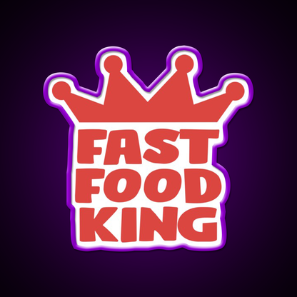 Fast Food King Fast Food Led Neon Sign For Burger Place Rgb Color