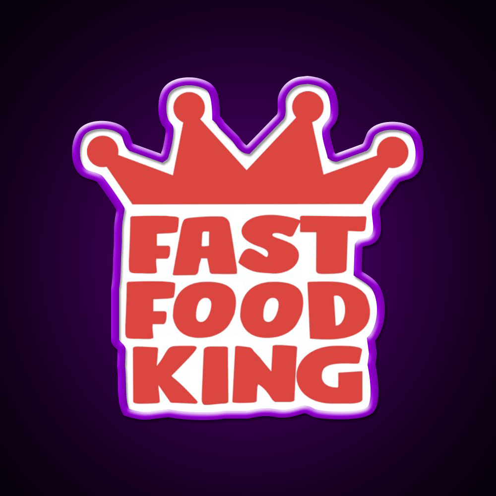 Fast Food King Fast Food Led Neon Sign For Burger Place Rgb Color - Shineneon
