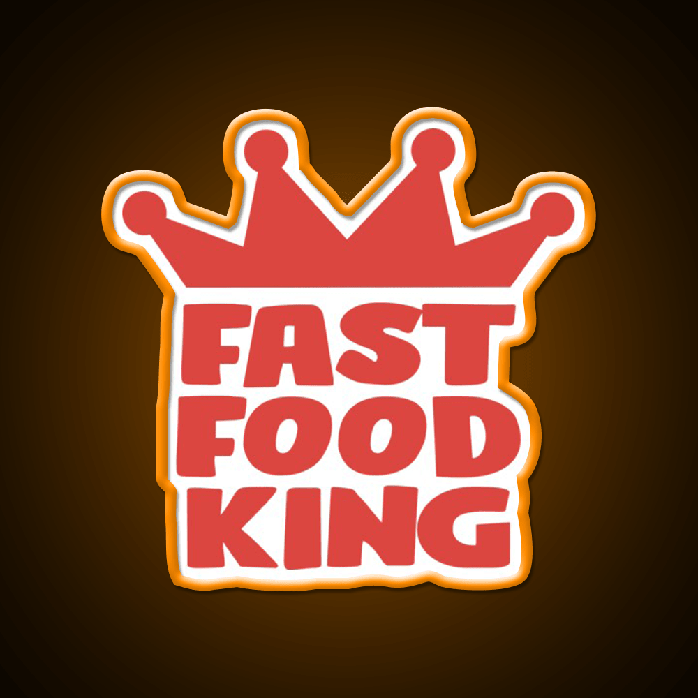 Fast Food King Fast Food Led Neon Sign For Burger Place Rgb Color - Shineneon
