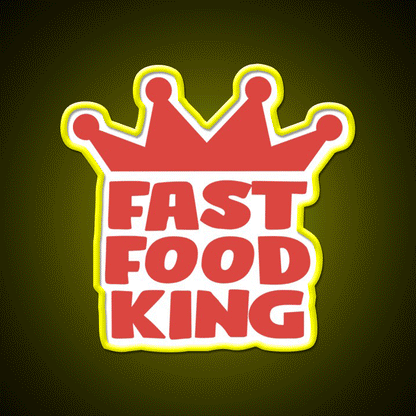 Fast Food King Fast Food Led Neon Sign For Burger Place Rgb Color