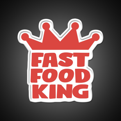 Fast Food King Fast Food Led Neon Sign For Burger Place Rgb Color