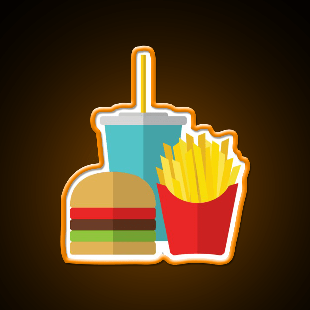 Fast Food Led Neon Sign For Burger Place Art Rgb Color - Shineneon