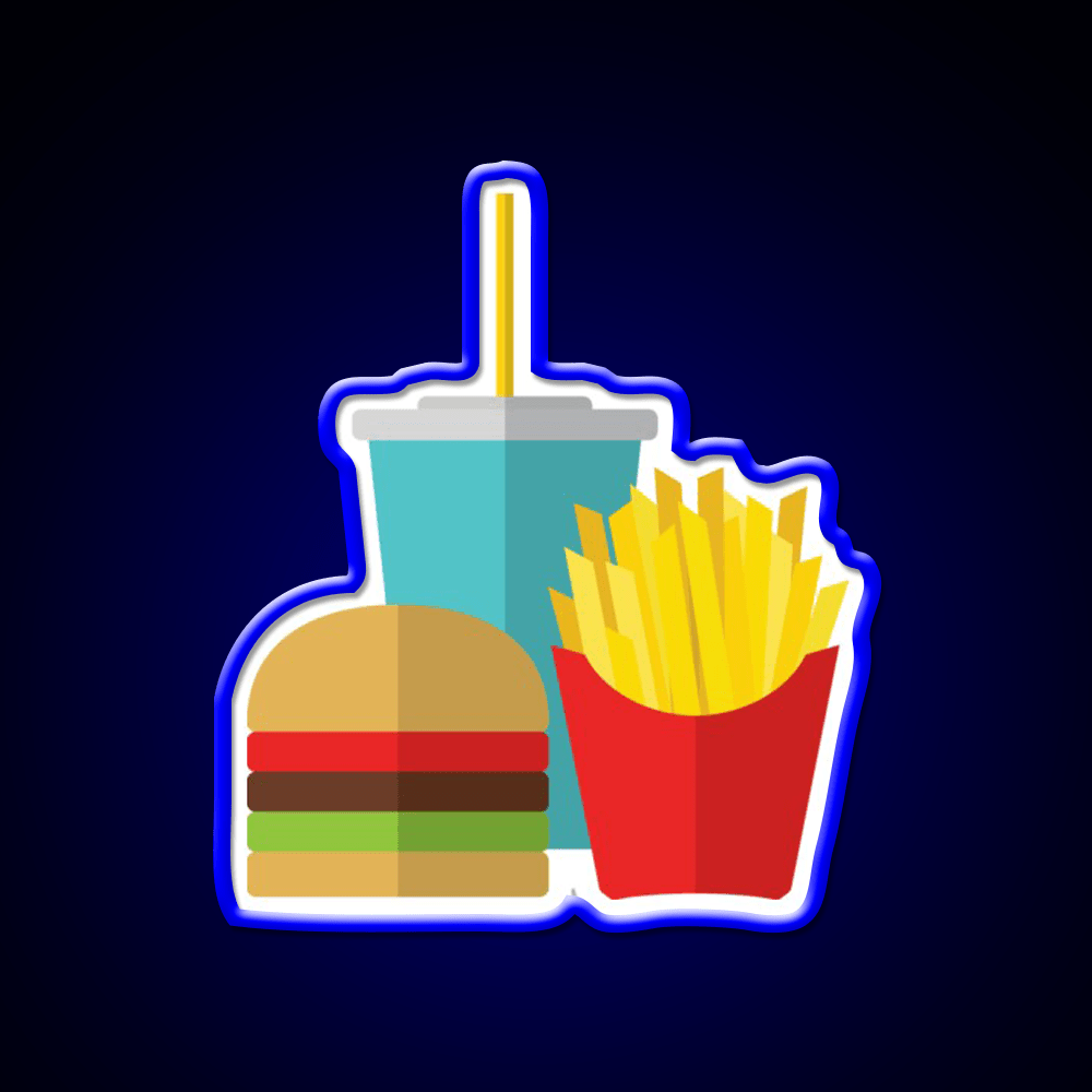 Fast Food Led Neon Sign For Burger Place Art Rgb Color - Shineneon