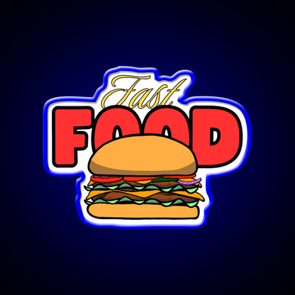 Fast Food Led Neon Sign For Burger Place Fries Neon Sign Rgb Color