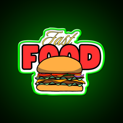 Fast Food Led Neon Sign For Burger Place Fries Neon Sign Rgb Color