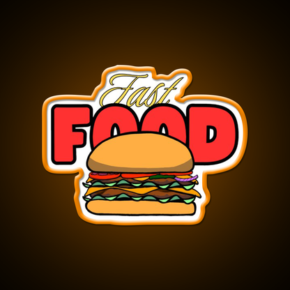 Fast Food Led Neon Sign For Burger Place Fries Neon Sign Rgb Color