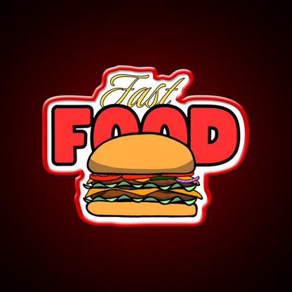 Fast Food Led Neon Sign For Burger Place Fries Neon Sign Rgb Color