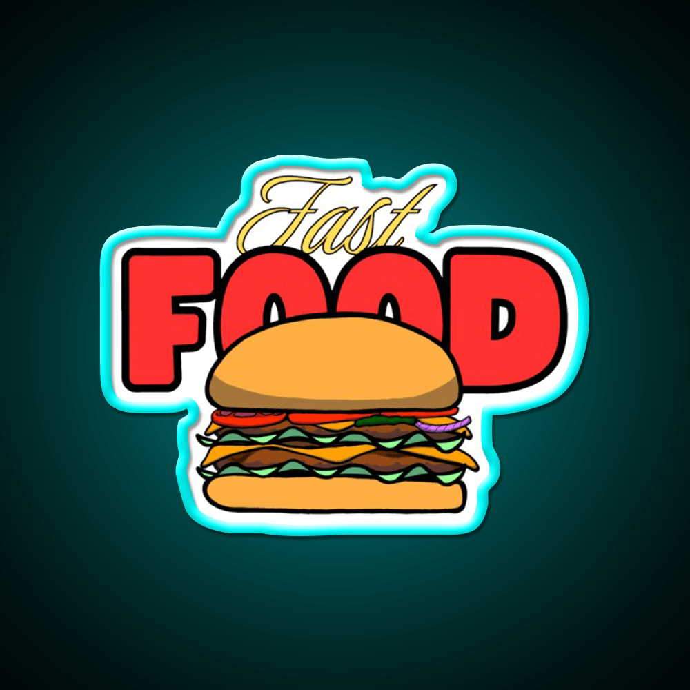 Fast Food Led Neon Sign For Burger Place Fries Neon Sign Rgb Color - Shineneon