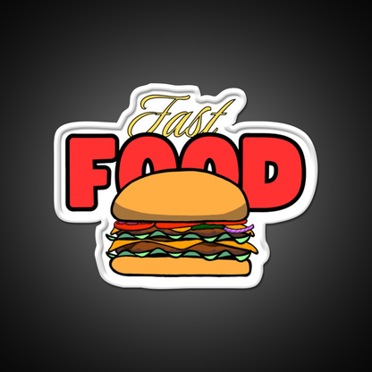 Fast Food Led Neon Sign For Burger Place Fries Neon Sign Rgb Color