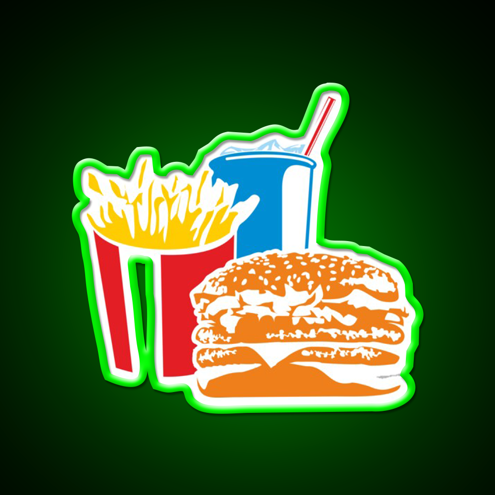 Fast Food Led Neon Sign For Burger Place Led Sign Rgb Color