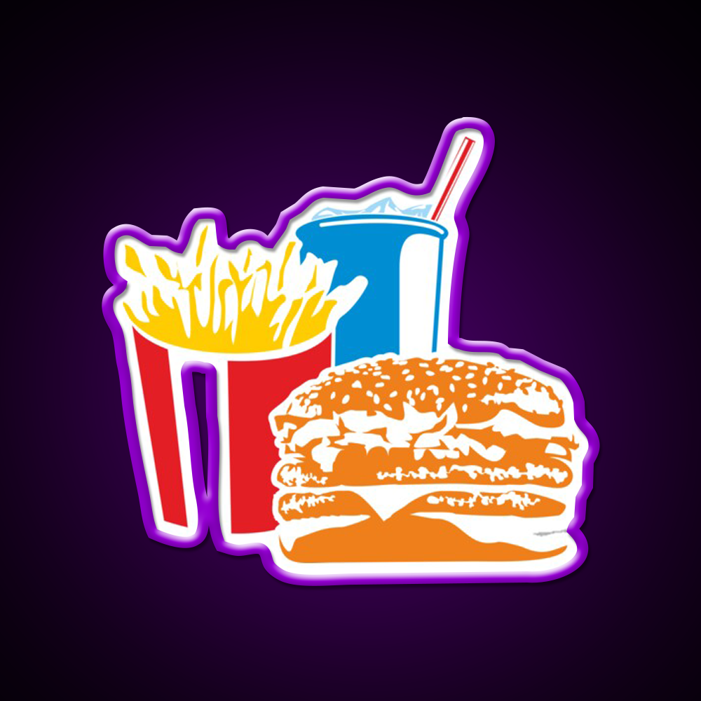 Fast Food Led Neon Sign For Burger Place Led Sign Rgb Color