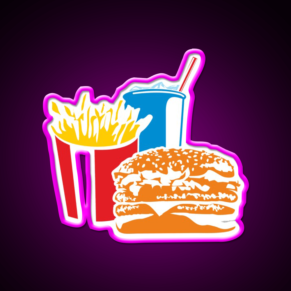 Fast Food Led Neon Sign For Burger Place Led Sign Rgb Color - Shineneon