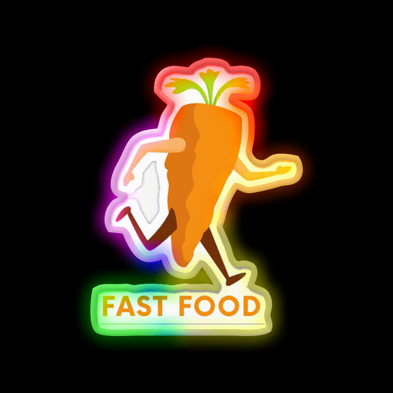 Fast Food Led Neon Sign For Burger Place Neon Sign Rgb Color