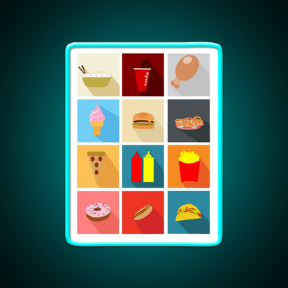 Fast Food Led Neon Sign For Burger Place Open Food Sign Led Sign Rgb Color