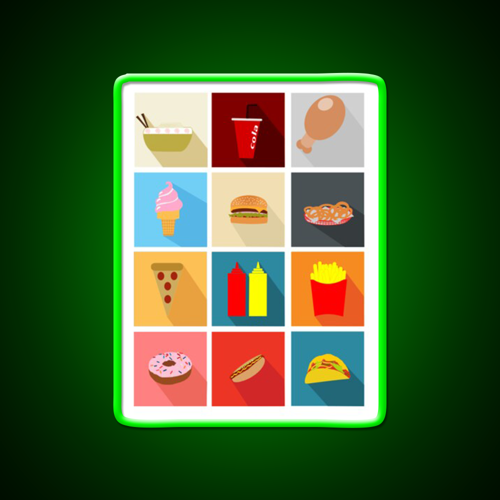 Fast Food Led Neon Sign For Burger Place Open Food Sign Led Sign Rgb Color