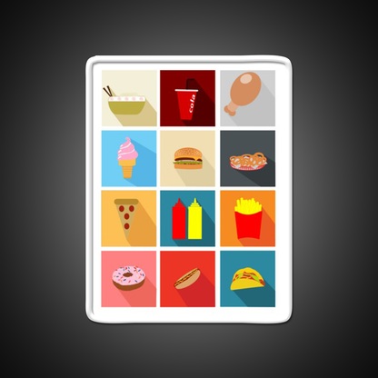 Fast Food Led Neon Sign For Burger Place Open Food Sign Led Sign Rgb Color