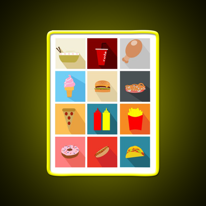 Fast Food Led Neon Sign For Burger Place Open Food Sign Led Sign Rgb Color