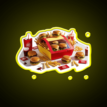 Fast Food Led Neon Sign For Burger Place Open Food Sign Rgb Color - Shineneon