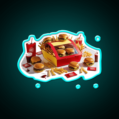 Fast Food Led Neon Sign For Burger Place Open Food Sign Rgb Color - Shineneon