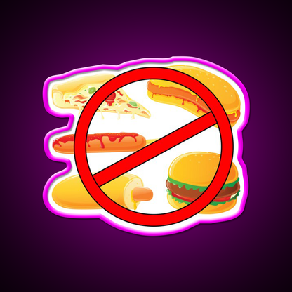 Fast Food Led Neon Sign For Burger Place Rgb Color