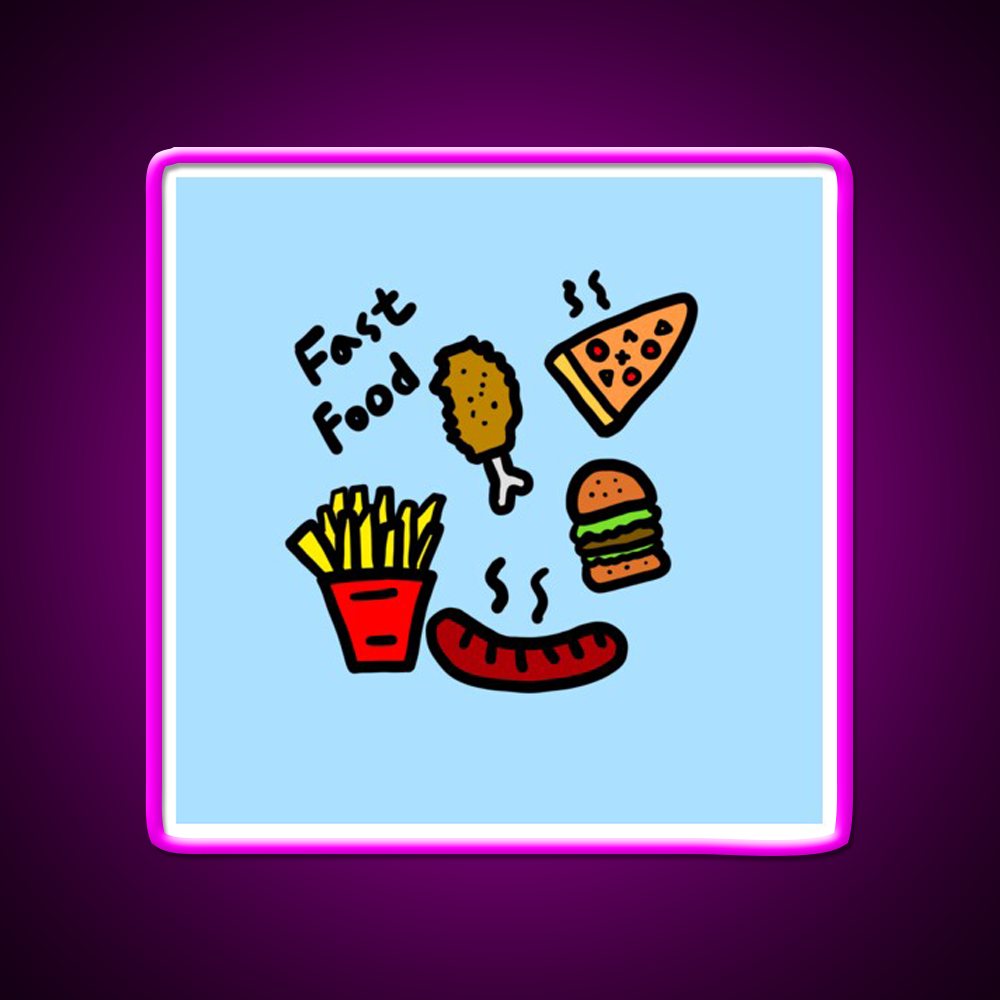 Fast Food Led Neon Sign For Burger Place Restaurant Neon Sign Rgb Color