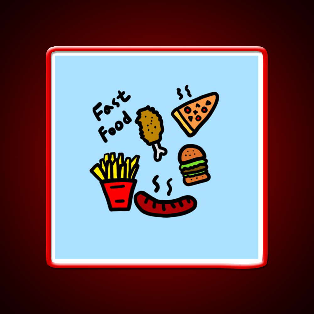 Fast Food Led Neon Sign For Burger Place Restaurant Neon Sign Rgb Color - Shineneon