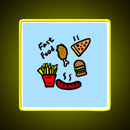 Fast Food Led Neon Sign For Burger Place Restaurant Neon Sign Rgb Color - Shineneon