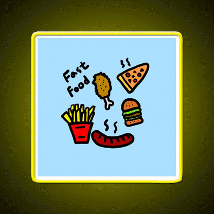 Fast Food Led Neon Sign For Burger Place Restaurant Neon Sign Rgb Color