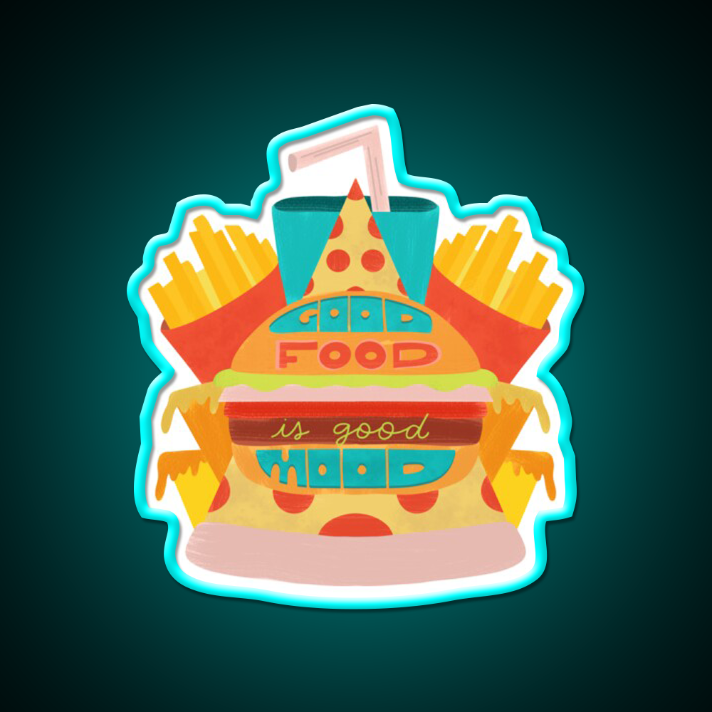 Fast Food Led Neon Sign For Burger Place Wall Art Sign Rgb Color