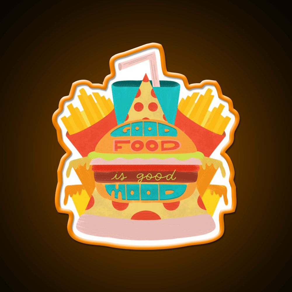 Fast Food Led Neon Sign For Burger Place Wall Art Sign Rgb Color - Shineneon